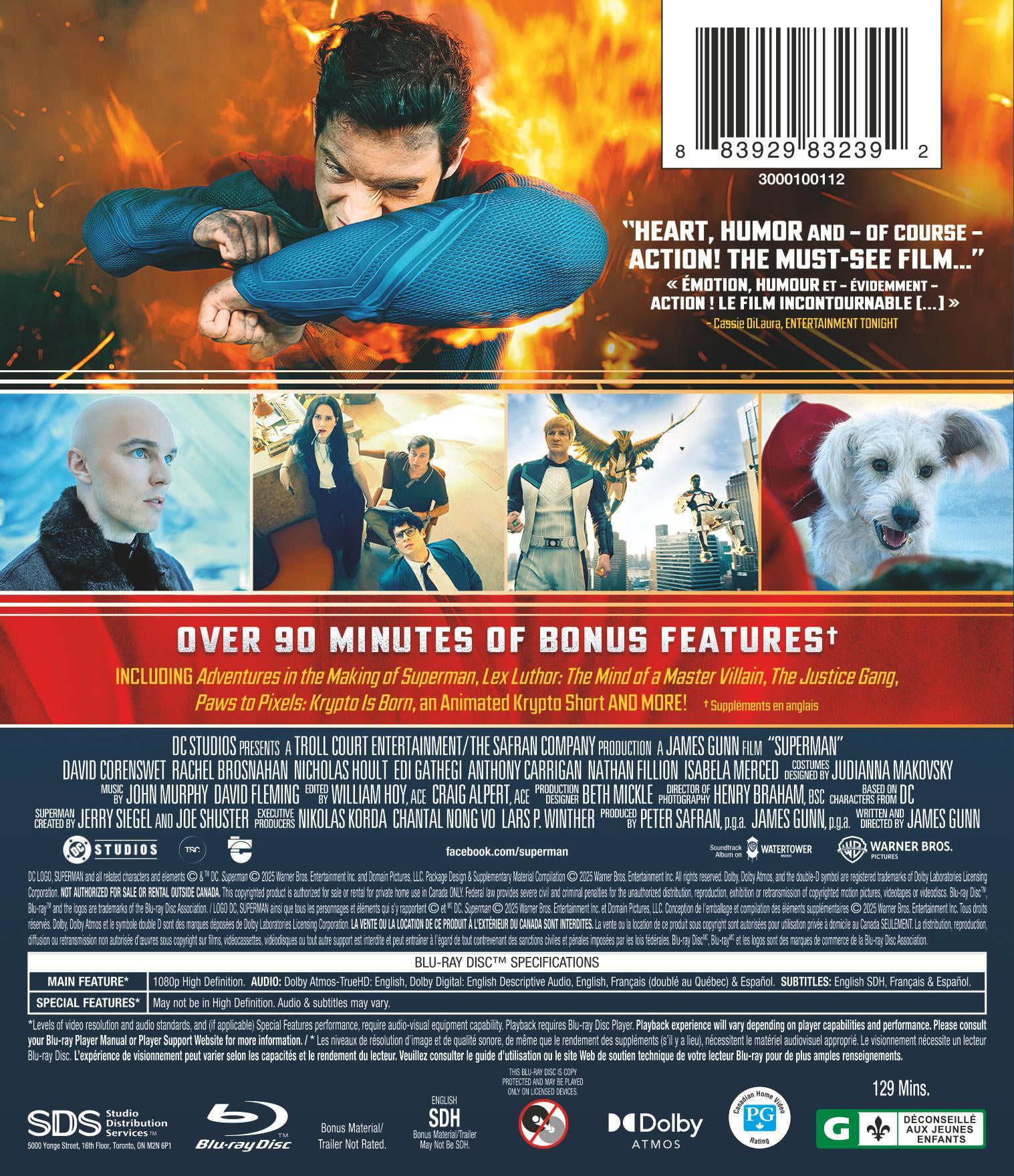 Superman (Blu-Ray), directed by James Gunn [2025]