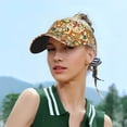 thumbnail image 4 of Kdxio Vintage Floral Print Sun Visor Hat Golf Visor Adjustable Velcro Outdoor Sports Cap for Men Women, 4 of 6