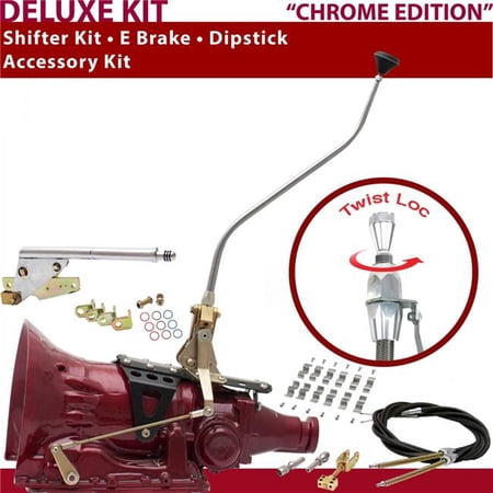 American Shifter FMX Shifter Kit Chrome 23 in. Swan E Brake Cable Clamp Dipstick for DDFAA