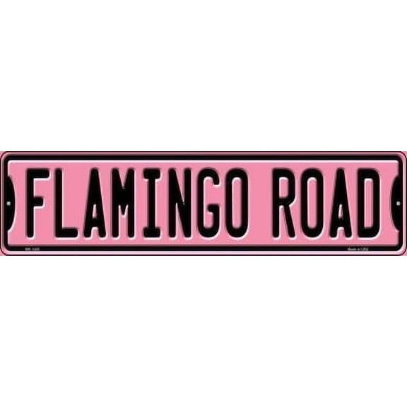 Smart Blonde MK-1400 3 x 12 in. Flamingo Road Novelty Mini Metal Street Sign