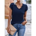 thumbnail image 5 of Womens Short Sleeve V Neck Tee Summer Blouse For Women, 5 of 5