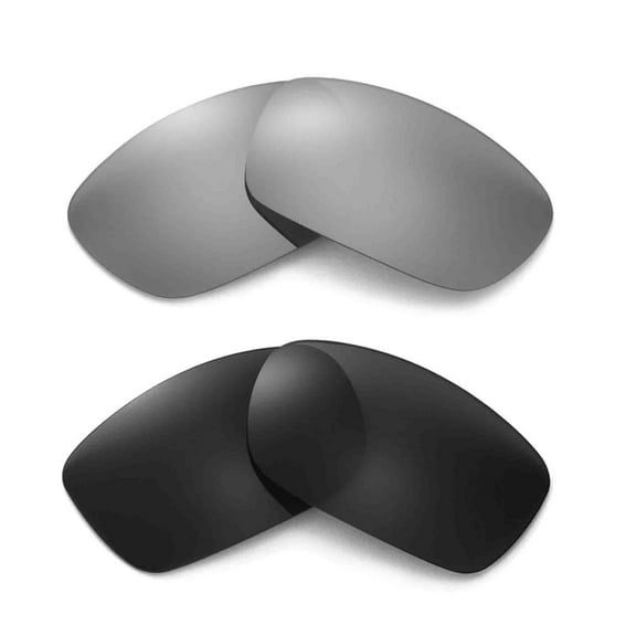 Walleva Polarized Titanium   Black Replacement Lenses For Oakley Fives Squared Sunglasses