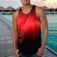 thumbnail image 2 of HCNTES Men's Summer Tank Tops Hawaiian Crewneck Sleeveless Tank Tops Casual Beach Tank Shirts mens white linen Tank tops(XL,Red), 2 of 6