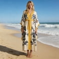 thumbnail image 5 of Puliio Womens Kimono Robes Elegant Floral Print Long Sleeve Nightgown Bathrobe Ladies Soft Comfortable Sleepwear Housecoats,Size XS, 5 of 7