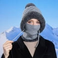 thumbnail image 5 of 3 in 1 Knitted Hat Scarf and Mask Set for Women,Winter Warm Fleece Lined Balaclava,Windproof Ski Mask for Snowboarding,Hiking,and Outdoor Activities,One Size Fits (Head Circumference 21.6-23.6in), 5 of 6
