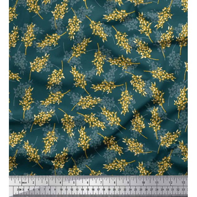 Soimoi Poly Georgette Fabric Berries Fruits Print Sewing Fabric Yard 52 Inch Wide