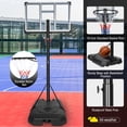 thumbnail image 2 of Euroco Portable Basketball Hoop Height Adjustable 6.6ft - 10ft, Basketball System with 44 inch Backboard and Wheels for Outdoor Indoor Basketball Goal Game Play Set, 2 of 7