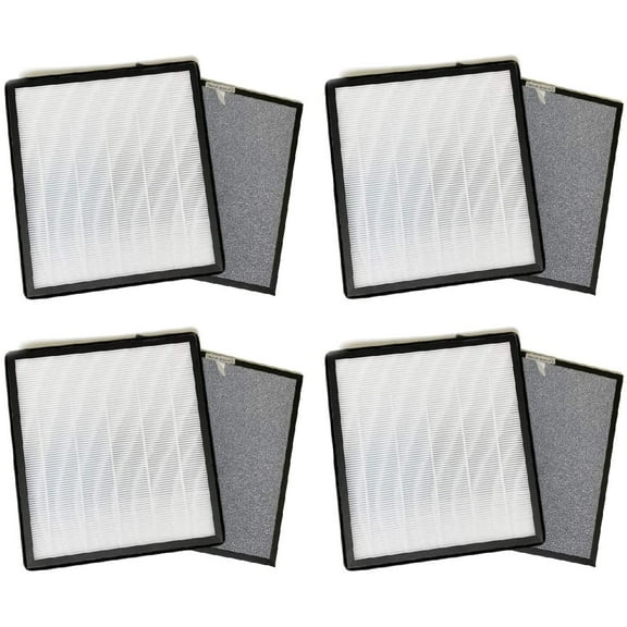Nispira True HEPA Activated Carbon Filter Replacement Set Compatible with Hathaspace HSP001 Smart True HEPA Air Purifier 5-in-1, 4 Set of 2 Filters