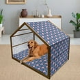 thumbnail image 2 of Japanese Pet House, Oriental Flowers Classic Swirled Motifs Far East Culture Inspirations, Outdoor & Indoor Portable Dog Kennel with Pillow and Cover, 5 Sizes, Navy Blue Blush, by Ambesonne, 2 of 4