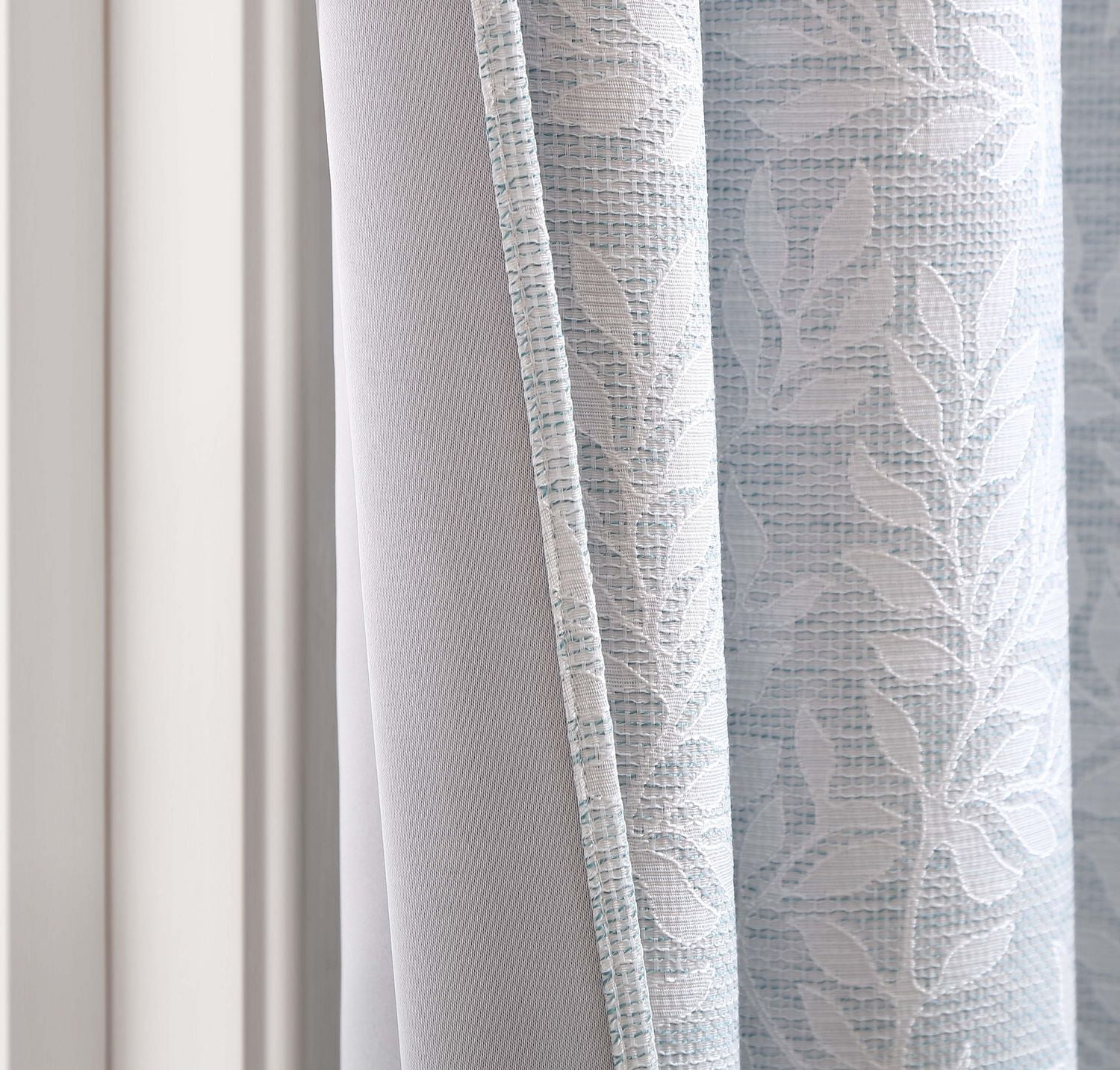 Jacquard Leaf Blackout Grommet Single Window Panel