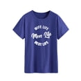 thumbnail image 3 of TWZH Women Short Sleeve Solid Color WIFE LIFE MOM LIFE BEST LIFE Tshirt, 3 of 6