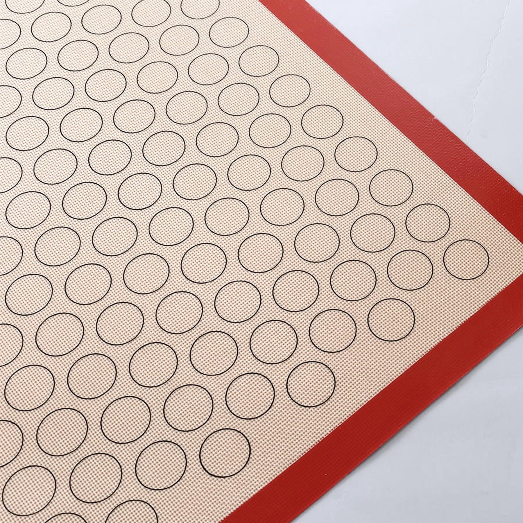 Large Silicone Baking Mat with Measurements, Non-Stick Reusable Pastry Rolling Sheet for Macarons, Cookies, and Dough, Heat Resistant Oven Liner, 2-Pack