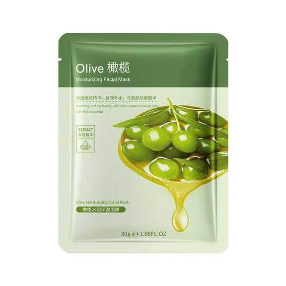 Olive Facial Skincare Sheet Hydrating Moisturizing Revitalizing Facial Skincare Sheet, Korean Skincare Facial Mask, Moisturizing Facial Mud Mask Clean Pores Oil Control Refreshing Face Skin