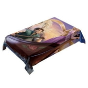 Tangled square tablecloth has an iconic print, fits most tables, and is easy to care for. It adds a nostalgic touch and is perfect for fans，55" x 71"（140*180cm）