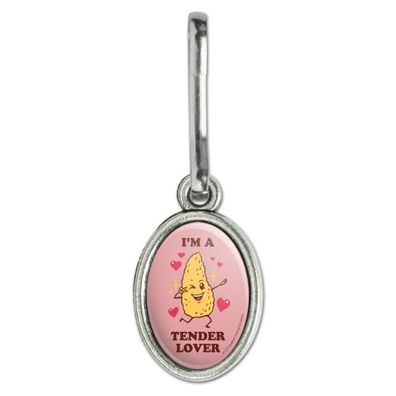 I'm a Tender Lover Chicken Nugget Funny Humor Antiqued Oval Charm Clothes Purse Suitcase Backpack Zipper Pull Aid