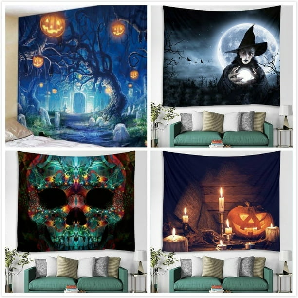 150*200cm Halloween Art Tapestry Pumpkin Ghost Hanging Wall Decor Party