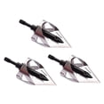 thumbnail image 3 of Archery Arrowhead 100 grains Broadheads Round Type Blades for Outdoor Target Hunting Shooting, Pack of 3 Black, 3 of 5