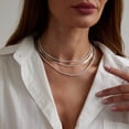 thumbnail image 2 of GOSFRY Layered Necklace for Women Dainty 14K Silver Plated Necklaces Trendy Herringbone Rope Chain Necklace Set Simple Stacked Choker Layering Jewelry Minimalist Gifts, 2 of 7