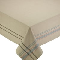 Design Imports Natural French Stripe Tablecloth 60 x 84" by Design Imports