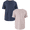 Vinatge Pink/Navy Dust, variant on Men's & Big Men's Longline Curved Hem Elongated Tee Shirt, 2-Pack, Sizes XS-5XL