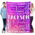 thumbnail image 3 of Custom Blanket with Name for Adults Kids Personalized Blanket and Throw Customized Flannel Name Blanket Personalized (Style-2, 30x40), 3 of 6