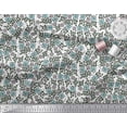 thumbnail image 2 of Soimoi Silk Fabric Leaves & Floral Block Print Sewing Fabric Yard 42 Inch Wide, 2 of 3