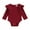 Red, variant on Musuos Baby Girls Spring Fall Basic Rompers 0-24 Months Long Sleeve Crew Neck Solid Color Ruffle Ribbed Bodysuit