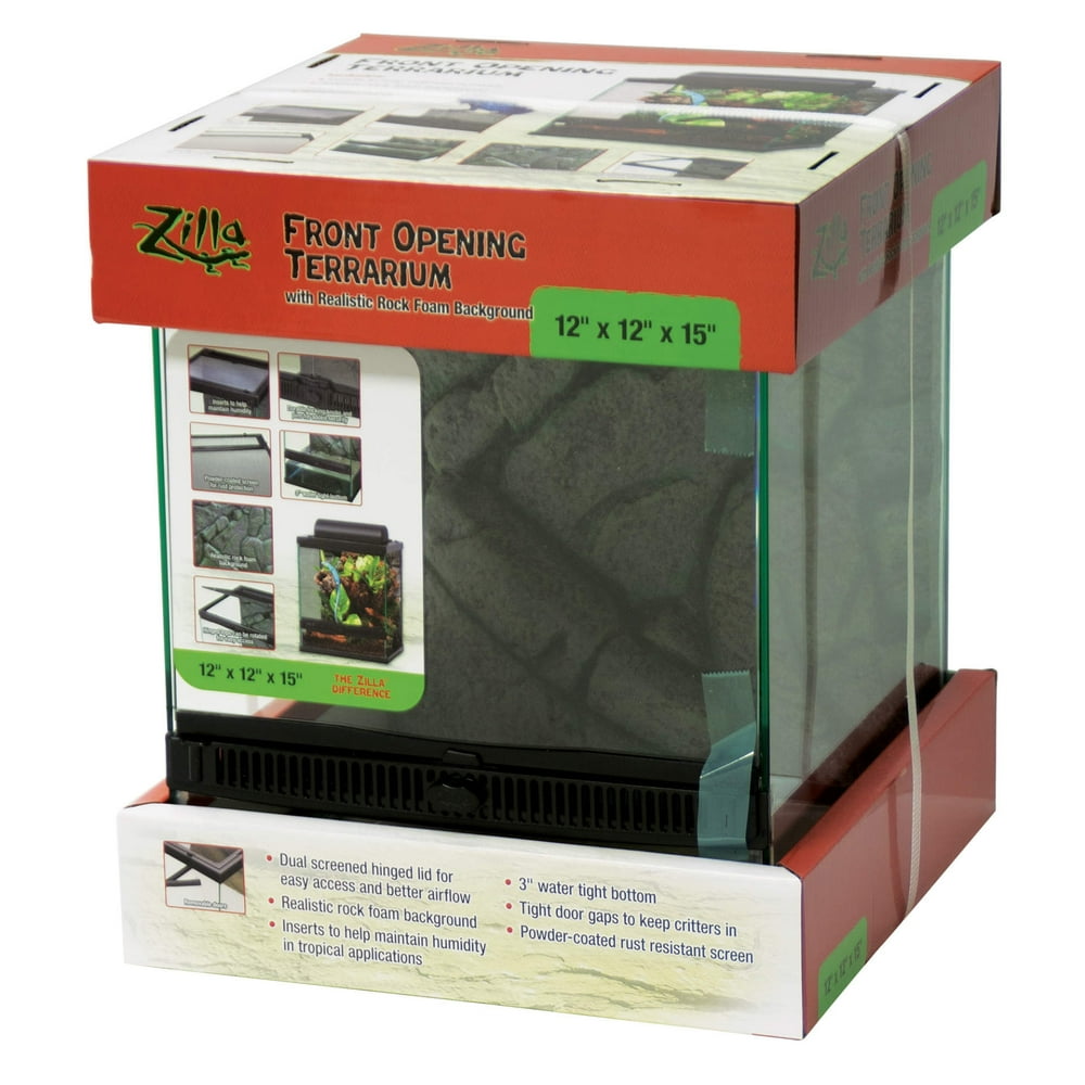 Zilla FrontOpening Glass Terrarium (12x12x15")