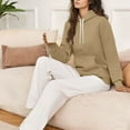 thumbnail image 4 of Atogsazn Womens Sherpa Lined Hoodies Casual Fleece Long Sleeve Pullover Sweatshirt Thick Warm Tops Clothing Outerwear 01-Khaki M Fashion, 4 of 7
