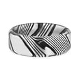 thumbnail image 3 of MELVIN Black Damascus Steel Brushed Beveled Men’s Wedding Band with Repeating Artisan Pattern - 6mm & 8mm, 3 of 3