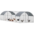 thumbnail image 1 of PawHut Galvanized Large Metal Chicken Coop Cage 9.2' × 31.2' × 6.4', 1 of 10