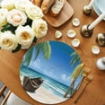 thumbnail image 2 of Ocean Beach Round Placemats Set of 4 for Dinning Tables,Heat-proof Braided Table Mats 15 Inch,Blue Coastal Palm Tree Nautical Sailboat Washable Place Mat for Kitchen Restaurant Party Table Decor, 2 of 9