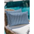 thumbnail image 3 of Outdoor Pillows Waterproof, Blue Botanical Throw Pillows with Inserts Included, Farmhouse Modern Striped Leaf Indoor Outdoor Decorative Lumbar Pillow for Bed/Couch/Patio 12"x20", 2Pcs, 3 of 8