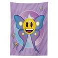 thumbnail image 3 of Ambesonne Butterfly Emoji Tablecloth Rectangular Table Cover, Dreamy Wings Funny, 60"x84", Lilac Blue and Mustard, 3 of 4