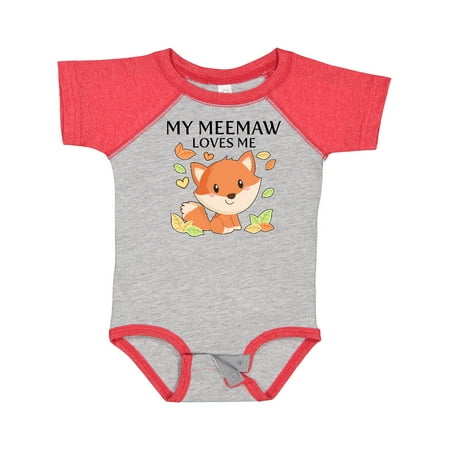 

Inktastic My Meemaw Loves Me- Little Fox Gift Baby Boy or Baby Girl Bodysuit