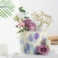 thumbnail image 3 of Gold Happy Birthday Cake Topper - Acrylic Cupcake Toppers Decoration Supplies (7 Pieces), 3 of 7