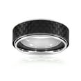thumbnail image 3 of Crucible Jewelry Men's Polished Carbon Fiber Overlay Ring (8mm), 3 of 5