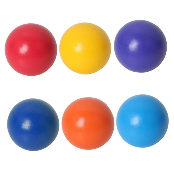 6 bolas de madera de colores arcoíris de 4,5 cm (1,77 pulgadas) para aprendizaje y reconocimiento de colores. Ideales para niños como regalo de Estilo B