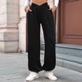 thumbnail image 4 of Pantalones Deportivos de Cintura Alta con Bolsillos para Mujer, Pantalones de Yoga Holgados e Informales Negro XXL, 4 of 9