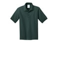 thumbnail image 5 of Port & Co Teen Unisex Regular Plain Short Sleeves Polo Dark Green Small, 5 of 6