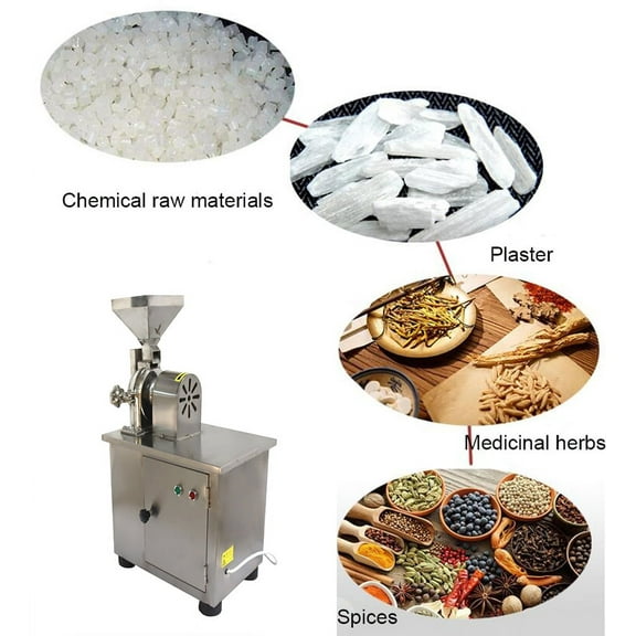 Techtongda Hammer Mill Grain Grinder Universal Pulverizer Grain Grinding Stainless Steel