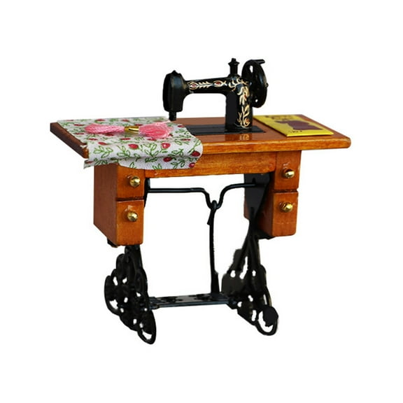 Ciwanning Kids Interactive Puzzle Toy Retro Sewing Machine Pedal Can Move Pretend for Play Portable Decorative