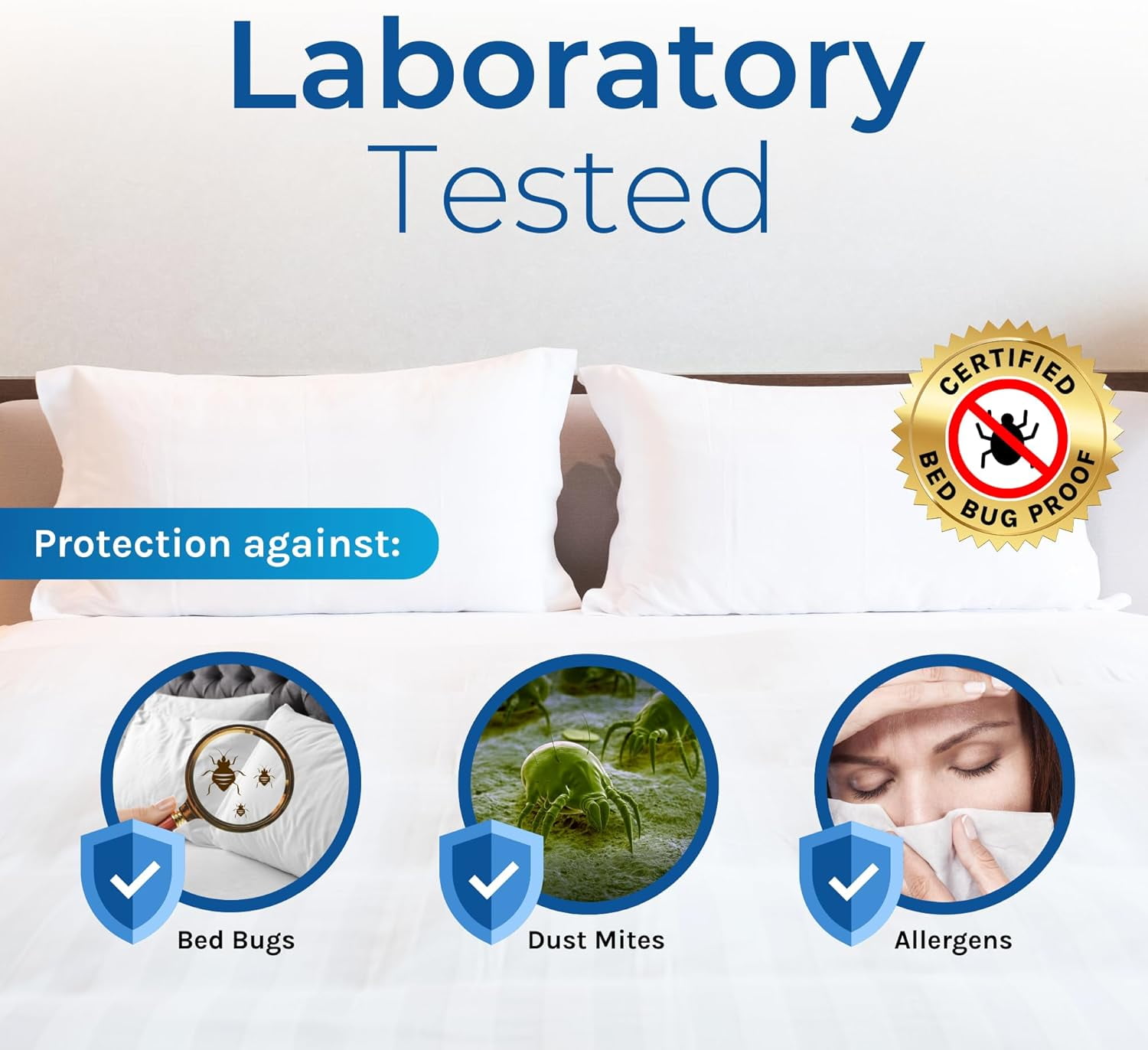 Hygea Natural Luxurious Bed Bug Mattress Protector Cover Zipper Bedding, Waterproof, Twin