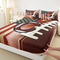 thumbnail image 3 of Homewish Boy Personalized Gifts Queen Sheet Sets,Red Letter C Flat Sheet,Rugby Football Sport Queen Fitted Sheet For Boy Teens,Lightweight Room Decoration,4 Pieces, 3 of 7