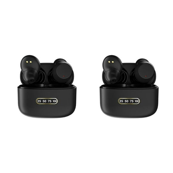 Sidaley Auricular Bluetooth compatible con tapa de silicona Control táctil Auricular Auricular Negro Negro 2piezas