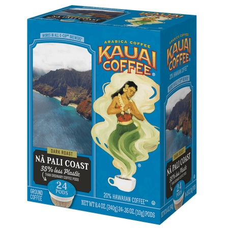 Kauai Coffee Na Pali Coast K-Cup Coffee Pods, Dark Roast, 24 Ct