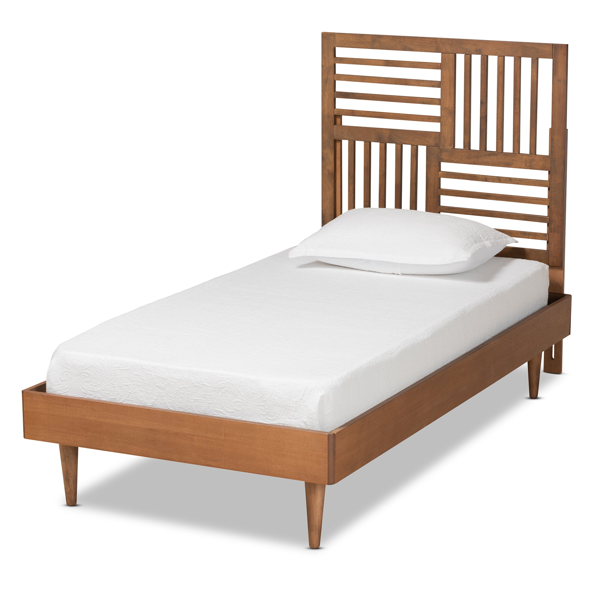 Baxton Studio Romy Contemporary/Modern Engineered Wood Platform Bed, Twin, Walnut Brown