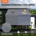 thumbnail image 3 of VEVOR Manual Retractable Awning, 118" Outdoor Retractable Patio Awning Sunshade Shelter, Adjustable Patio Door Window Awning Canopy with 39" Sun Shade Curtain for Backyard, Garden, Balcony, 3 of 10