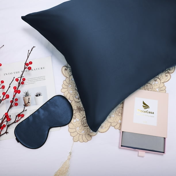 100 Silk Pillowcase and Adjustable Eye Mask Gift Set for Hair and Skin