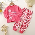 thumbnail image 2 of masbird Little Girls Boys Christmas Pajamas for Toddler Clothes Set Snowman Long Sleeve Cotton Kids Pjs Fall Winter Sleepwear for 6-24 Months 2 3 4 5 6 7 8 9 T Children(Watermelon Red,1-2 Y), 2 of 6